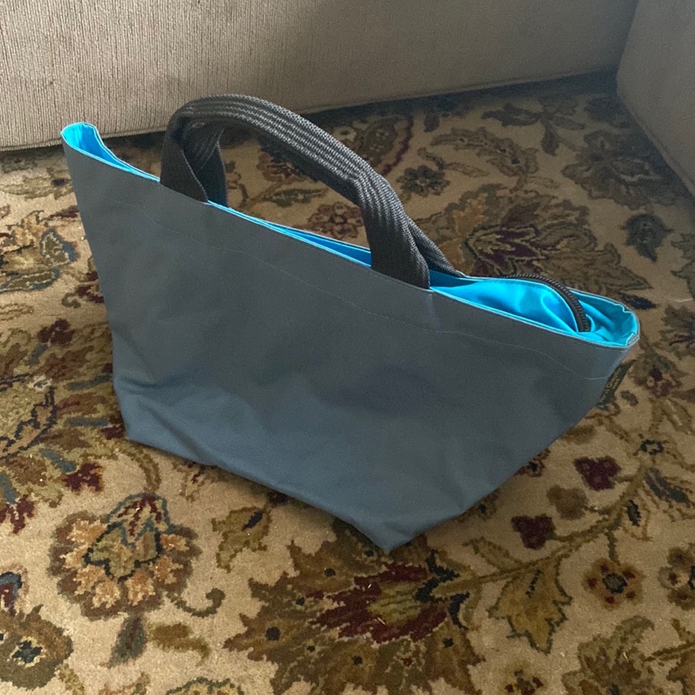 Small Herve Chapelier Paris Nylon Tote Small Blue and Gray (Longchamp)